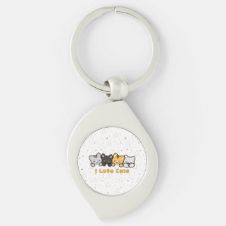 Mooie kat illustratie Ik hou van katten Kawaii car Sleutelhanger