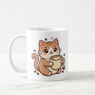 Mooie kat latte hart mok koffieliefhebber cadeau