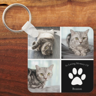 Mooie Kat Memorial Custom Pet Photo Keepsake Sleutelhanger