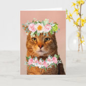 Mooie kat-MEOWVELOUS-dag Kaart (Gele Bloem)