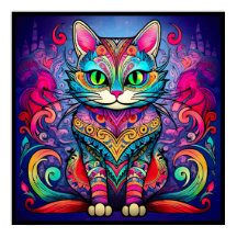 Mooie kat met Mandala design Poster