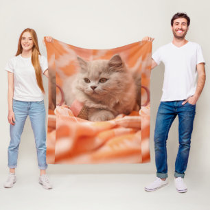 Mooie kat met prachtige ogen op een aangepaste afb fleece deken