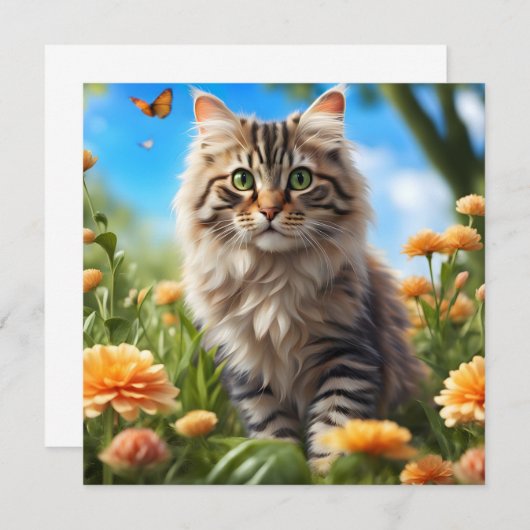 Mooie kat mooie tuin (Voorkant / Achterkant)