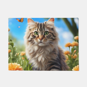 Mooie kat mooie tuin deurmat