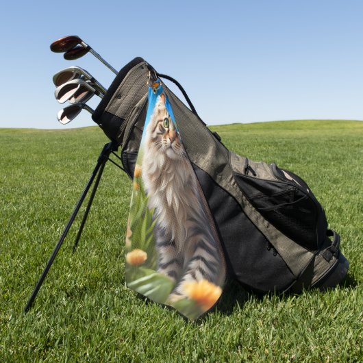 Mooie kat mooie tuin golfhanddoek (Groen)