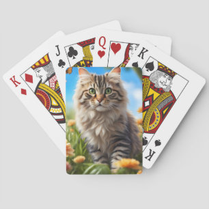 Mooie kat mooie tuin pokerkaarten