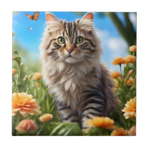 Mooie kat mooie tuin tegeltje