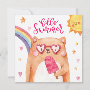 Mooie katten ijslolly zomer wenskaart