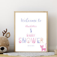 Mooie Katten Pastel Kleur Baby Shower Welkom