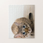 Mooie kattenblauwe ogen met hart legpuzzel (Verticaal)