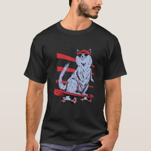 Mooie kattenhouder kleding kat skater kat t-shirt