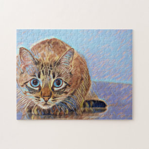 Mooie kattenkleuren, maar ook violet legpuzzel