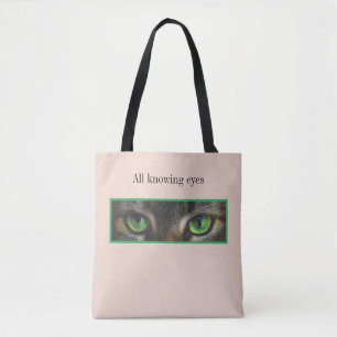 Mooie kattenogen op beige draagtas