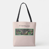 Mooie kattenogen op beige draagtas (Achterkant)