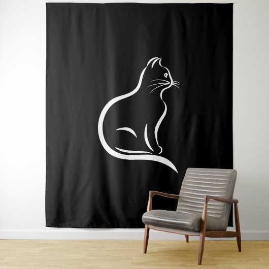 Mooie kattentekening voor dierenvrienden. wandkleed (In situ)