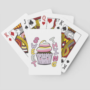 Mooie Kawaii Cupcake met tekst Pokerkaarten