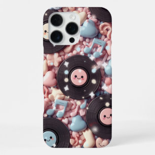 Mooie Kawaii Pastelkleurige Vinylplaten Muziekgave iPhone 16 Pro Max Hoesje