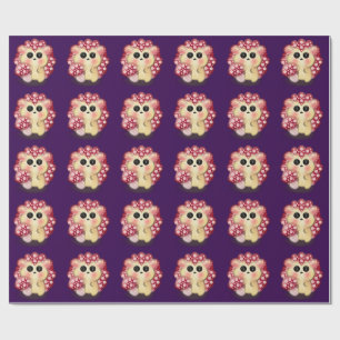 Mooie Kawaii Rode Paddenstoel Egeltje Paddenstoel Cadeaupapier