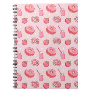 Mooie Kawaii Roze Esthetische Voedingsmiddelen Naa Notitieboek