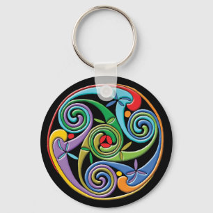 Mooie Keltische mandala met kleurrijke kronkels Sleutelhanger
