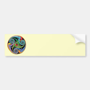 Mooie Keltische mandala met kleurrijke spiralen Bumpersticker
