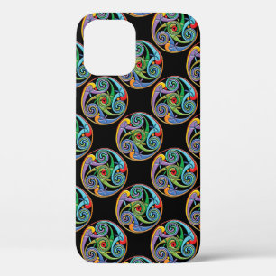 Mooie Keltische mandala met kleurrijke spiralen iPhone 12 Hoesje