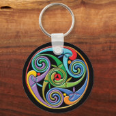 Mooie Keltische mandala met kleurrijke spiralen Sleutelhanger (Voorkant)