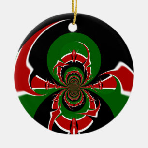 Mooie Kenia Black Red Green Color Design Flag Keramisch Ornament