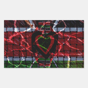 Mooie Kenia Hedendaagse Nationale Edgy Vlag Rechthoekige Sticker
