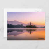 Mooie kerk op het eiland in het meer van Bled Slov Briefkaart (Voorkant / Achterkant)