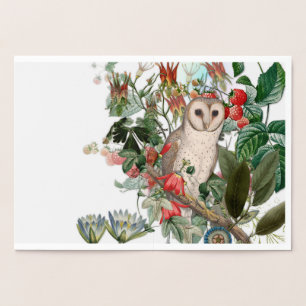 Mooie Kerkuil en Vintage Bloemen Folie Kaarten