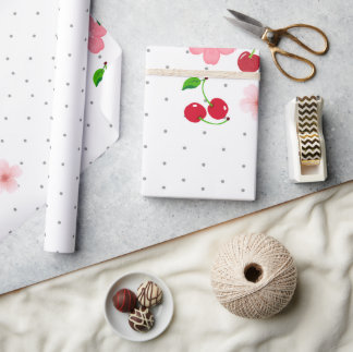 Mooie Kersen- en Kersenbloesem Patroon Inpakpapier