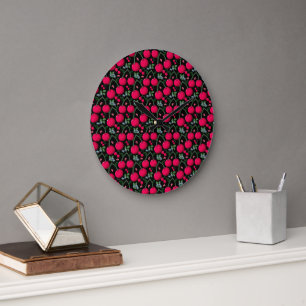 Mooie Kersenpatroon Esthetiek Rood Kersen Naadlo Grote Klok