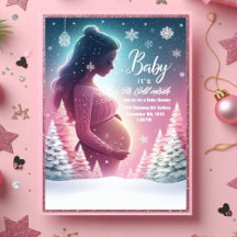 Mooie Kerst baby Shower Uitnodiging