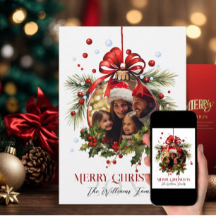 Mooie Kerst Bauble Lijst Familie Feestdagen Feestdagenkaart