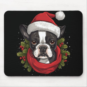 Mooie kerst Boston Terrier hond Muismat