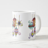 Mooie kerst, elegante en fancy glazen kerstballen extra grote beker (Voorkant rechts)