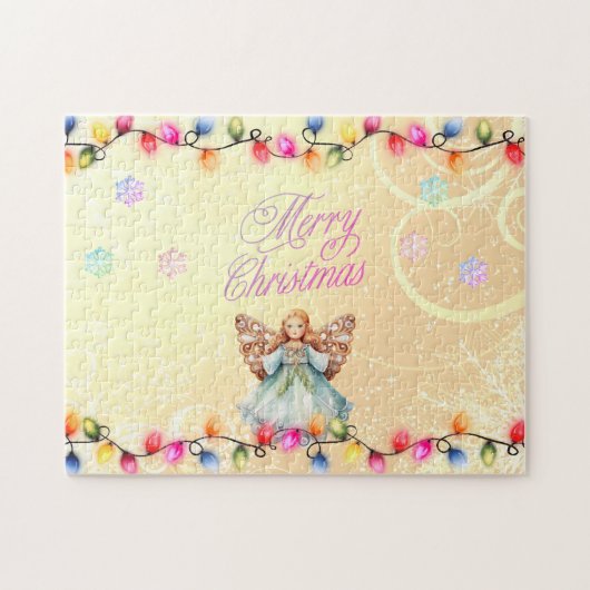 Mooie kerst engel puzzel (Horizontaal)