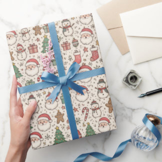 Mooie Kerst Iconen Inpakpapier