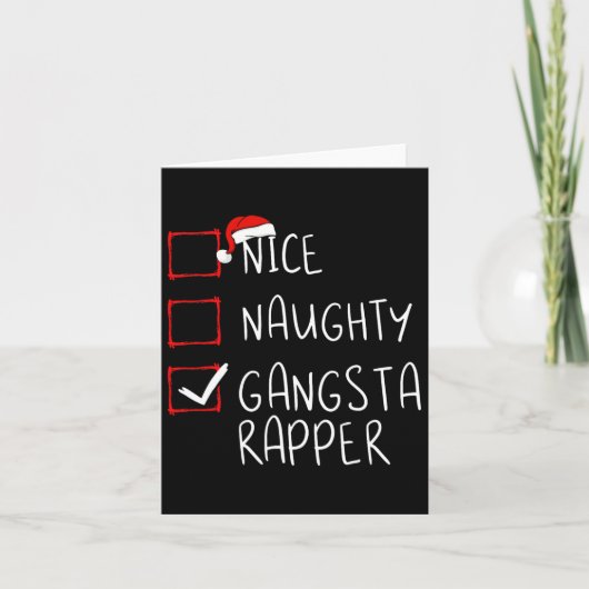 Mooie kerst in de kerstlijst van Naughty Gangsta R Kaart (Voorkant)