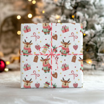 Mooie Kerst Inpakpapier Met Een Babyhertje 