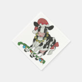 Mooie kerst! Kerstservetten met koe thema Servetten (Hoek)
