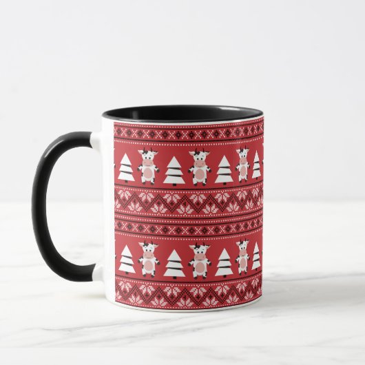 Mooie Kerst Koe Mok (Links)