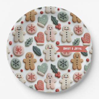 Mooie Kerst Koek Patroon Papieren Bordje