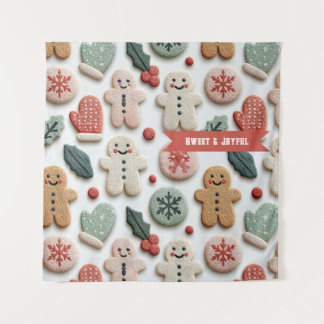 Mooie Kerst Koek Patroon Wandkleed