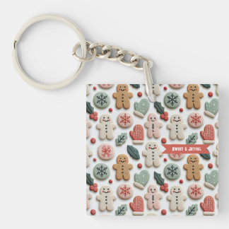 Mooie Kerst Koekjes Patroon Sleutelhanger