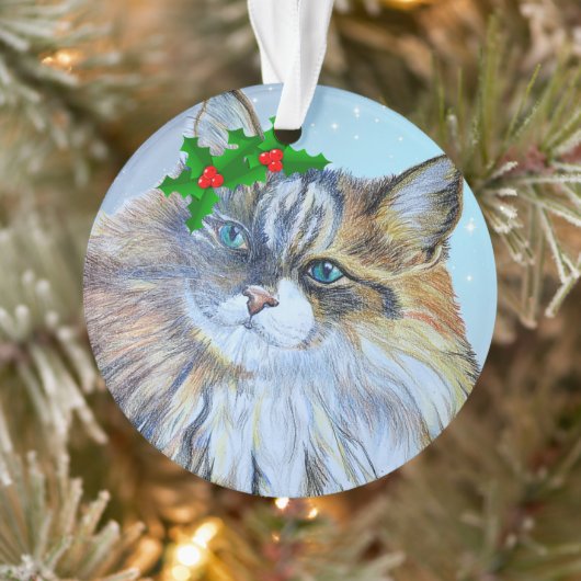 Mooie kerst Noorse bos kat Holly Ce Ornament (Boom)