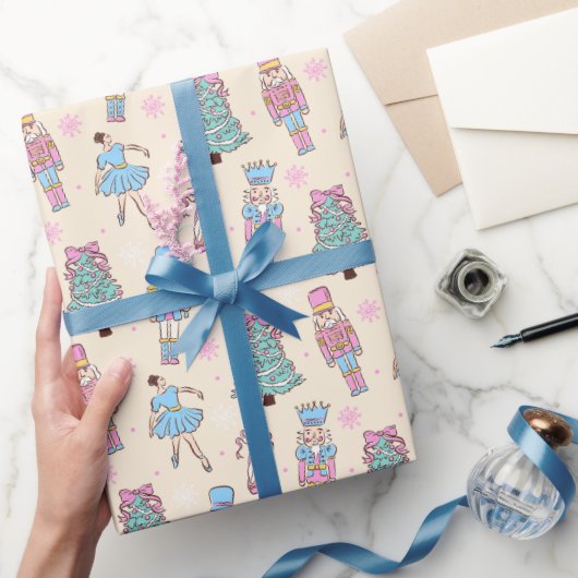 Mooie Kerst Notenkraker Ballerina Patroon Cadeaupapier (Geschenken)