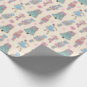 Mooie Kerst Notenkraker Ballerina Patroon Cadeaupapier (Hoek)