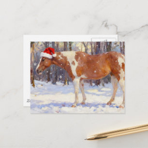Mooie Kerst Paint Horse Merrie Briefkaart